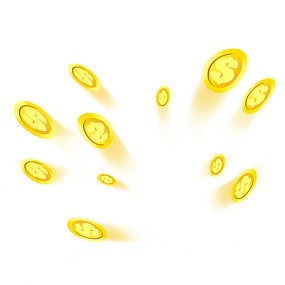 双十一购物节金币发射素材