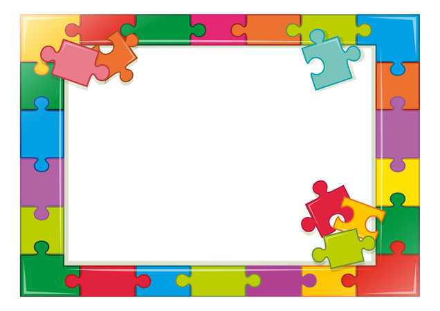 卡通彩色的拼图元素 卡通彩色的拼图元素