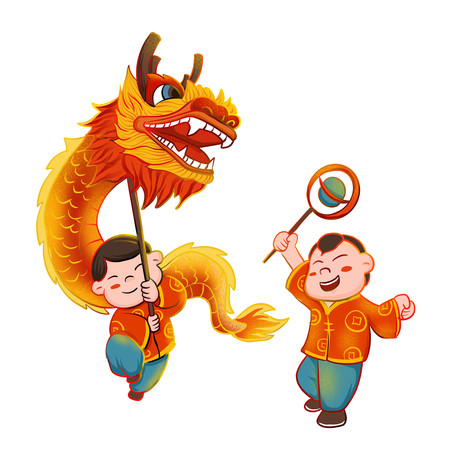 国风喜庆新年舞龙 国风喜庆新年舞龙