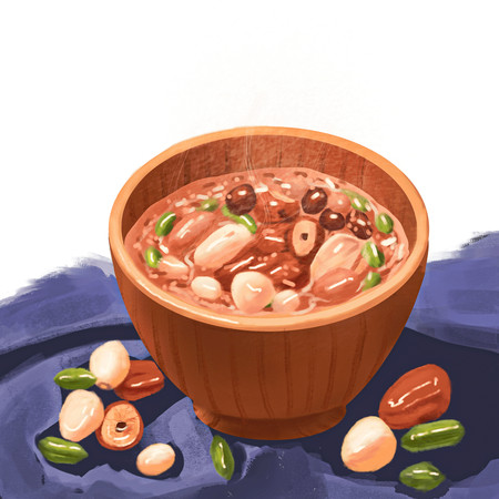 一碗腊八粥手绘素材 一碗腊八粥手绘素材