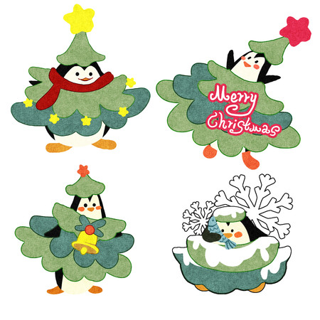 企鹅和圣诞树套图 企鹅和圣诞树套图