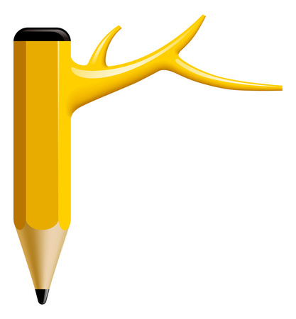 卡通黄色带角铅笔 卡通黄色带角铅笔