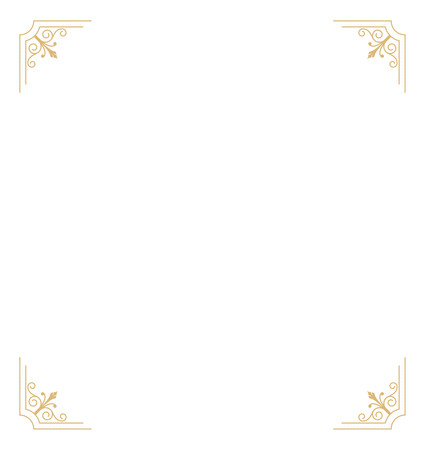 卡通金色花纹边框元素 卡通金色花纹边框元素