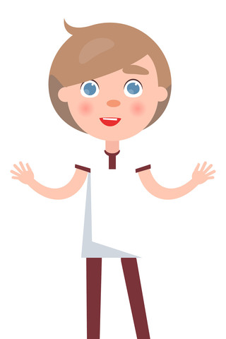 卡通站立的男孩 卡通站立的男孩