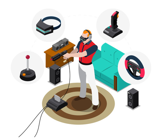 卡通正在玩游戏的男人 卡通正在玩游戏的男人