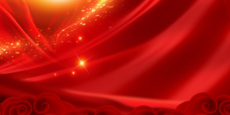 国风红色祥云绸缎背景图 国风红色祥云绸缎背景图