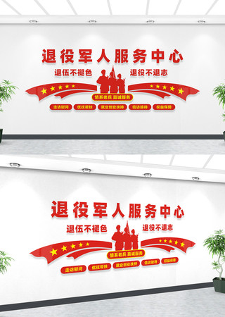 退役军人服务中心文化墙 退役军人服务中心文化墙