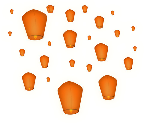 中秋节孔明灯卡通手绘灯笼 中秋节孔明灯卡通手绘灯笼