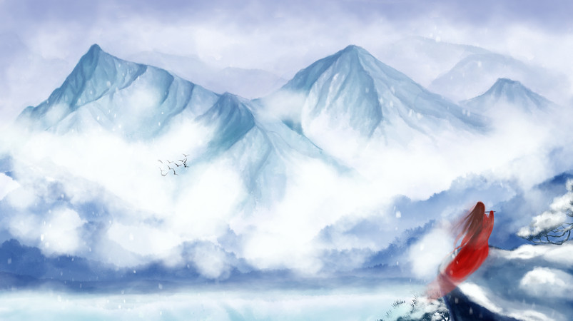 ����Զ��ɽˮˮī�羰 PSD