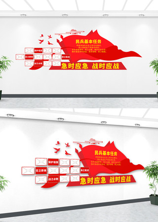 急时应急战时应战民兵文化墙 急时应急战时应战民兵文化墙
