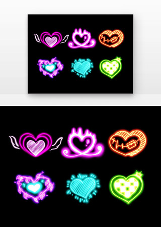 情人节霓虹灯爱心套图 情人节霓虹灯爱心套图