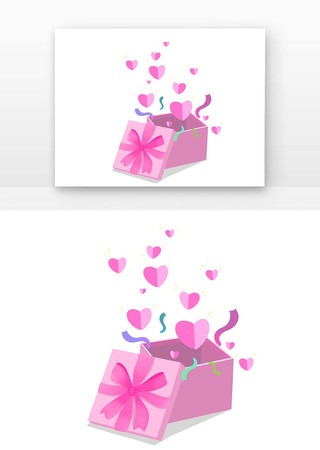 情人节爱心和礼盒 情人节爱心和礼盒