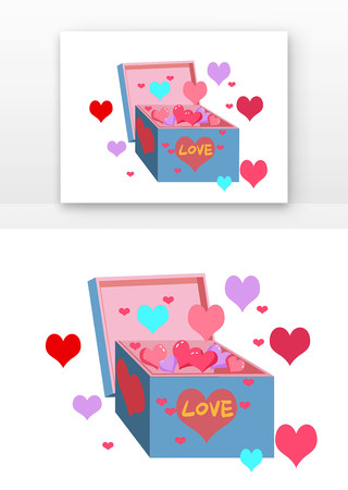 情人节爱心和礼盒 情人节爱心和礼盒