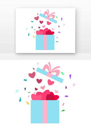 情人节爱心和礼盒 情人节爱心和礼盒