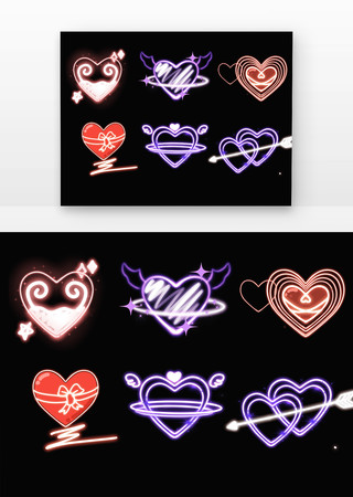 情人节霓虹灯爱心套图 情人节霓虹灯爱心套图