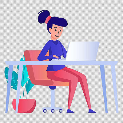 女人办公桌电脑办公 女人办公桌电脑办公