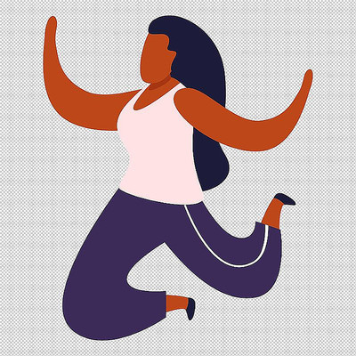 女人跳起举手 女人跳起举手