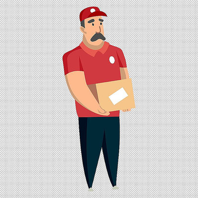 男人抱着货品 男人抱着货品