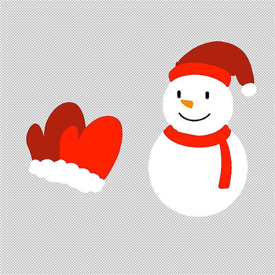 圣诞节手套雪人素材 PSD