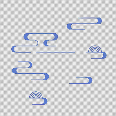 祥云国潮蓝色 祥云国潮蓝色