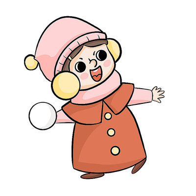 冬天手拿雪球活动人物 冬天手拿雪球活动人物