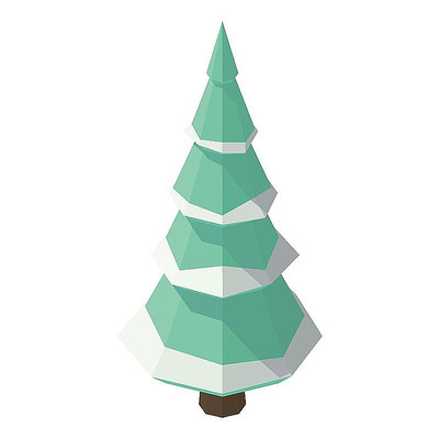 树木树蓝色立体卡通 树木树蓝色立体卡通