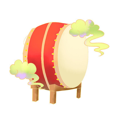 国潮祥云大鼓 国潮祥云大鼓