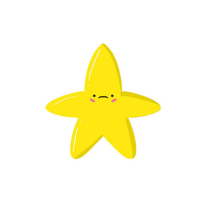 黄色拟人星星 黄色拟人星星