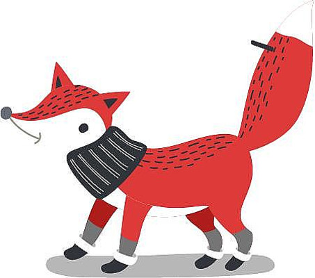 狐狸动物扁平卡通元素 狐狸动物扁平卡通元素