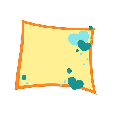 黄色图框话框爱心图标 黄色图框话框爱心图标