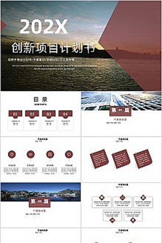 棕色简约商业计划书PPT模板 pptx