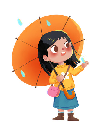 打雨伞的小女孩 打雨伞的小女孩