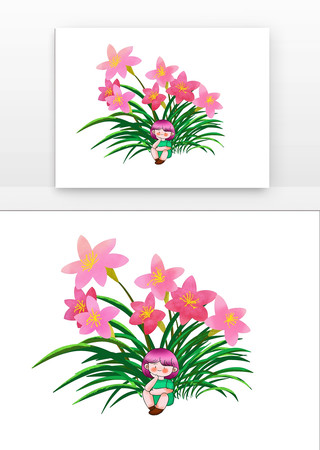 春天花朵女孩 春天花朵女孩