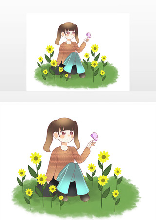 春天花朵女孩 春天花朵女孩