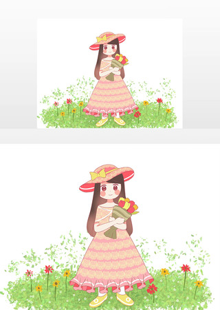 春天花朵女孩 春天花朵女孩