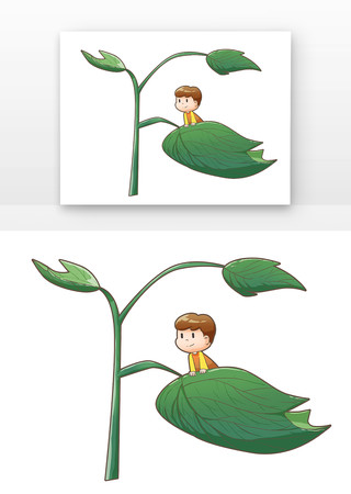 植物和男孩手绘素材 植物和男孩手绘素材