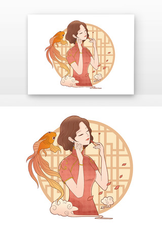 妇女节旗袍女孩 妇女节旗袍女孩