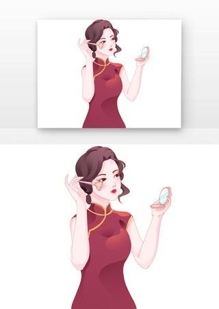 妇女节旗袍女孩 妇女节旗袍女孩