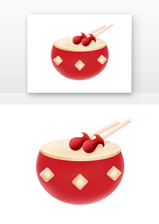 原创喜庆鼓元素 原创喜庆鼓元素