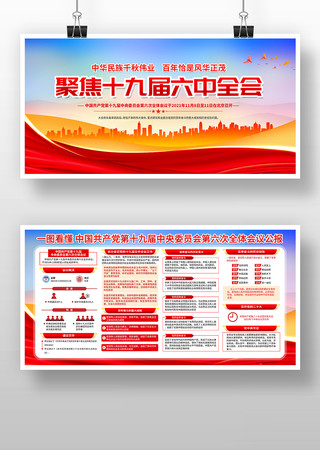 聚焦十九届六中全会展板 聚焦十九届六中全会展板