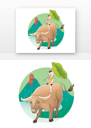 ��ͯ��ţ�����й���廭