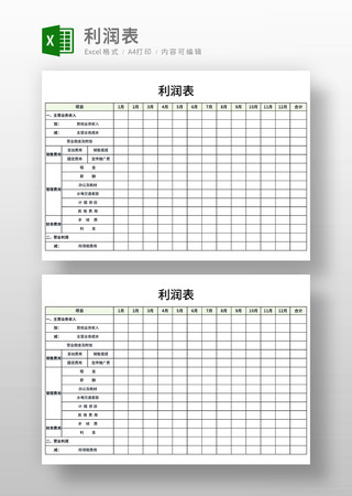 通用公司利润表