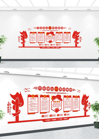 不忘初心党建文化墙 不忘初心党建文化墙