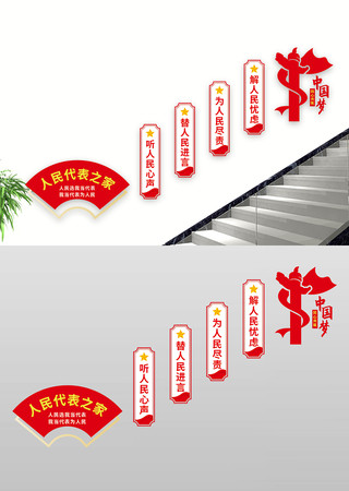人大代表之家党建楼梯文化墙