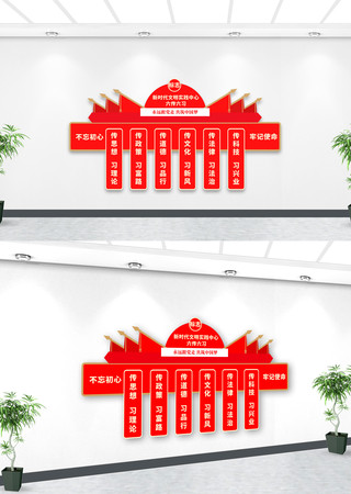 文明实践中心六传六习党建文化墙 文明实践中心六传六习党建文化墙