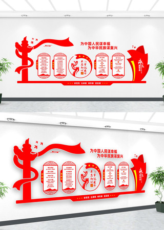 不忘初心主题教育文化墙 不忘初心主题教育文化墙