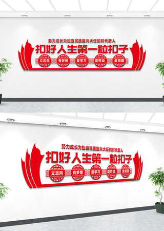 扣好人生第一粒扣子文化墙 扣好人生第一粒扣子文化墙