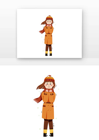 卡通寒冷冬季儿童 卡通寒冷冬季儿童