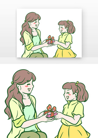 手绘感恩节女儿送礼物 手绘感恩节女儿送礼物