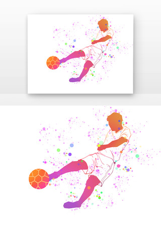 踢足球剪影炫彩 踢足球剪影炫彩